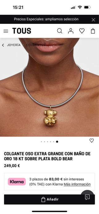 Colgante Oso Tous Grande Dorado