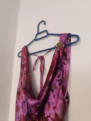 Vestido midi largo estampado flores Zara