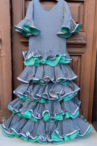 Traje de Flamenca Niña 8-9 Años elastica