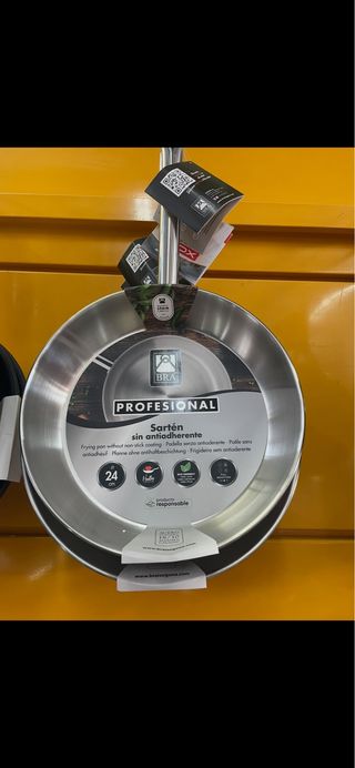 Sartén BRA Profesional 24cm Acero Inoxidable