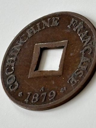 Moneda bronce Conchinchina Francesa 1879