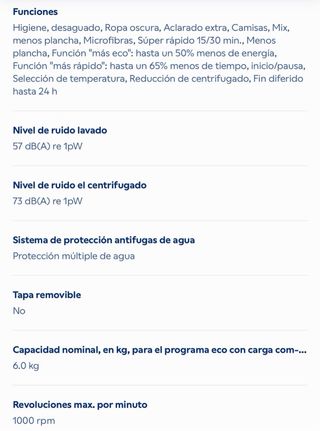 Lavadora Balay 6kg 1000 rpm