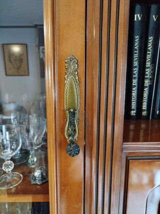 Mueble de salón vintage madera y cristal