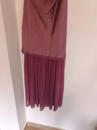 Vestido Zara midi largo combinado plisado