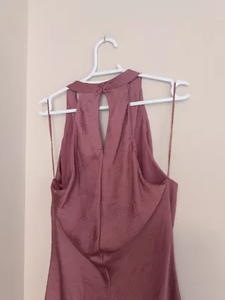 Vestido Zara midi largo combinado plisado