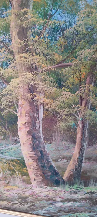 Cuadro pintura al óleo con marco