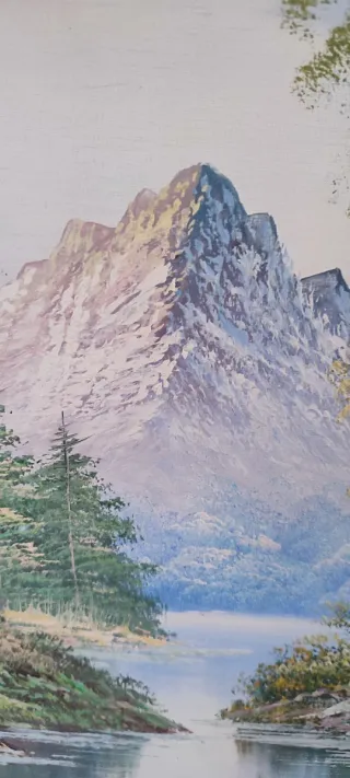 Cuadro pintura al óleo con marco