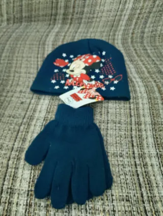 Conjunto gorro y guantes Minnie Mouse