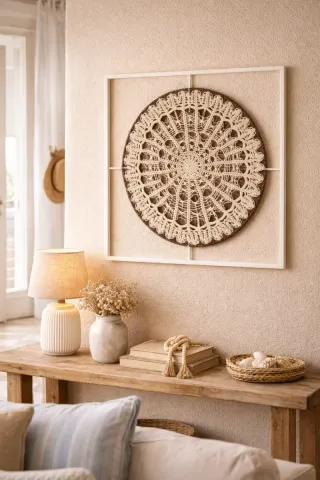 Decorazione da parete con centrino antico