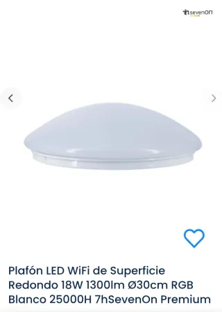 Plafón LED RGB WiFi 18W Ø30cm Blanco nuevos luz