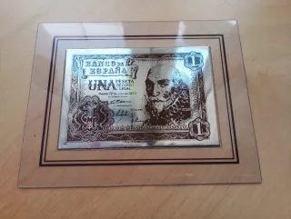 Grabado Plata 1 Peseta Banco de España 1953