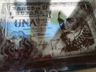 Grabado Plata 1 Peseta Banco de España 1953