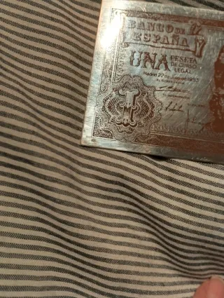 Grabado Plata 1 Peseta Banco de España 1953