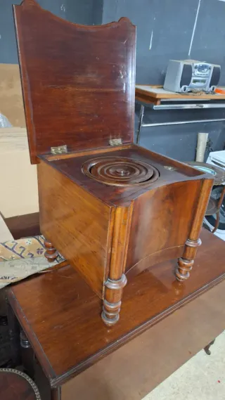 Mueble orinal antiguo madera