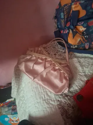 Vestido fiesta encaje negro y rosa Talla M