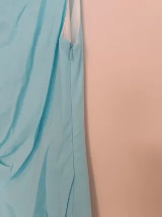 Vestido midi Zara asimétrico con aplique con lino