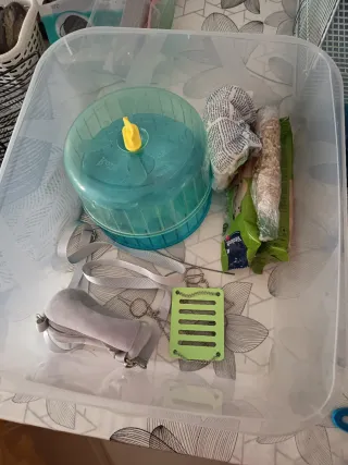 Jaula Hámster con Accesorios, Comida..