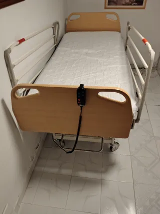 Cama hospitalaria con barandillas