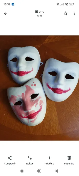 3 Máscaras Carnaval Adulto. Unisex.