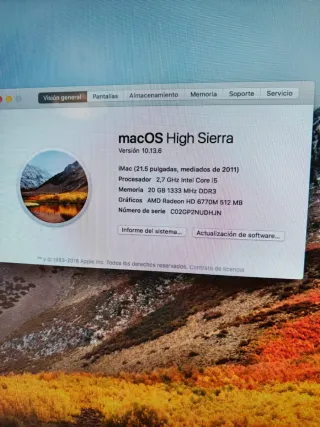 iMac 21.5 con RAM ampliada