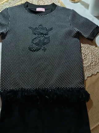 Abito festa bambina nero taglia 10