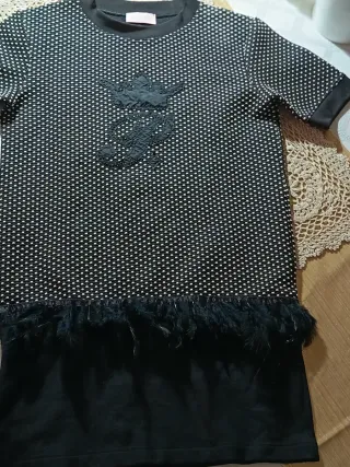 Abito festa bambina nero taglia 10