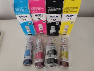 4 Botellas Tinta Epson Ecotank 102