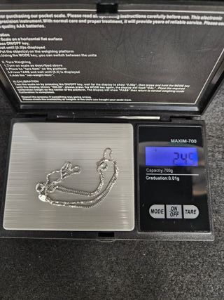 Cadena de Oro Blanco 18K, Veneciana, 2.45gr, 40cm