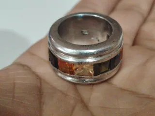 Anillo Plata y Taxco multicolor