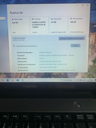 Portátil Toshiba i3-2367M