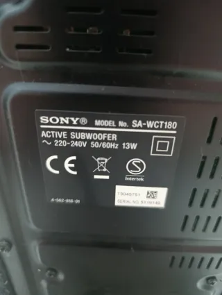 Sony SA-WCT180 Cinema Soundbar y Subwoofer