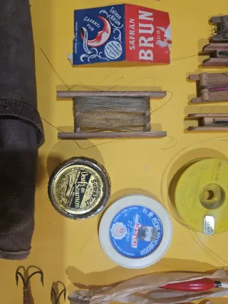 Artículos de pesca vintage años 40-50