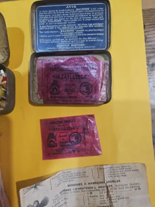 Artículos de pesca vintage años 40-50