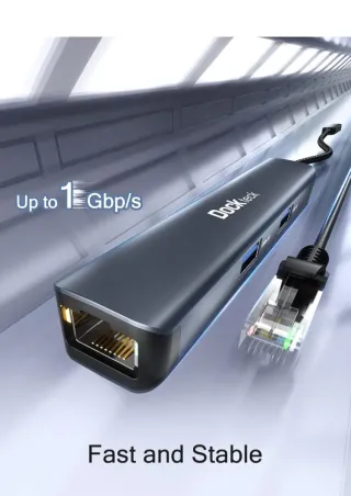 Hub USB-C Ethernet Dockteck Multipuerto 5 En 1