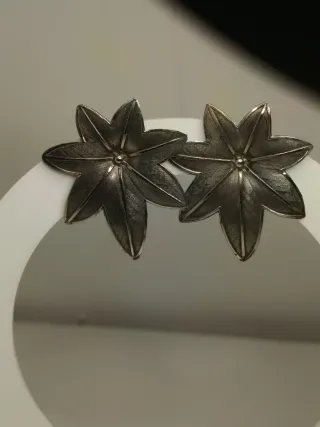 Pendientes de plata ley hoja