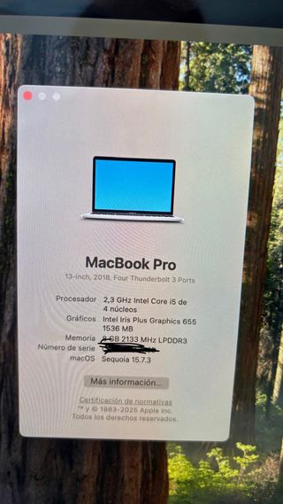MacBook Pro 13 2018 Intel Core i5 8GB RAM