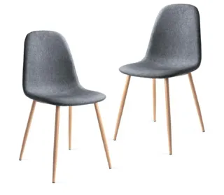 Sillas de diseño grises.Rojo vino y azul.