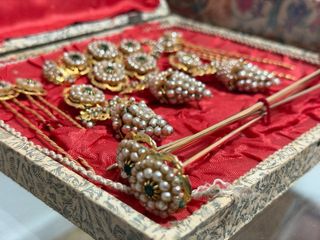 Aderezo Fallera Oro y Perlas