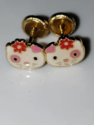 Pendientes Oro Hello Kitty Niña
