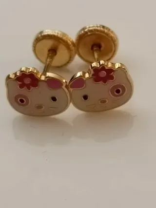 Pendientes Oro Hello Kitty Niña