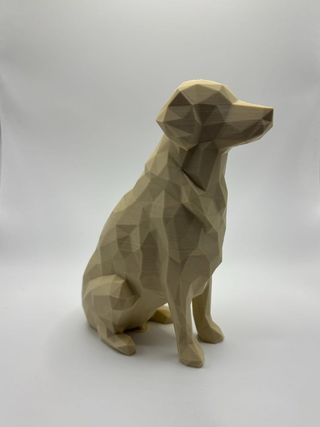 Low Poly Golden Retriever Statue - Modern Geometri