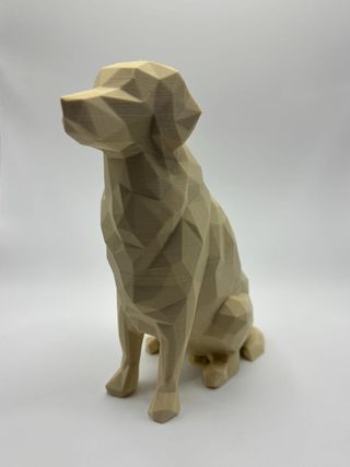 Low Poly Golden Retriever Statue - Modern Geometri