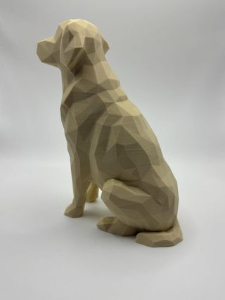Low Poly Golden Retriever Statue - Modern Geometri
