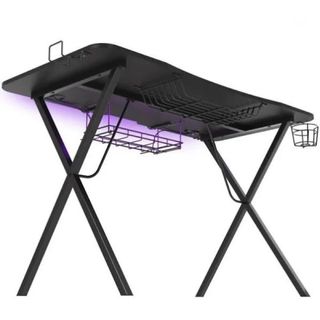 Mesa Gaming Negra con Luces LED