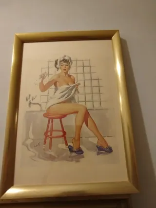 Láminas Chicas Pin Up Baño x2