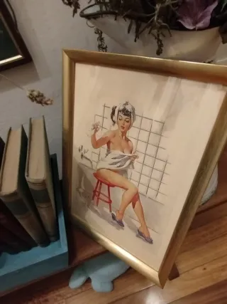 Láminas Chicas Pin Up Baño x2