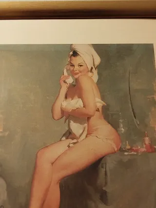 Láminas Chicas Pin Up Baño x2