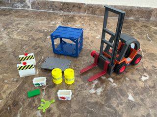 Lote Playmobil: Barco, Grúa y Carretilla