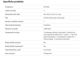 Motosega a batteria 12 pollici