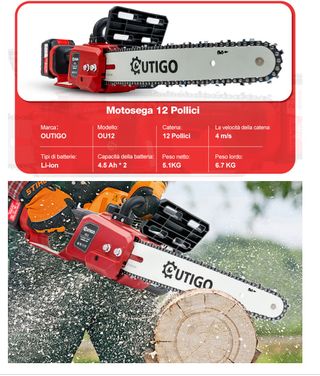 Motosega a batteria 12 pollici